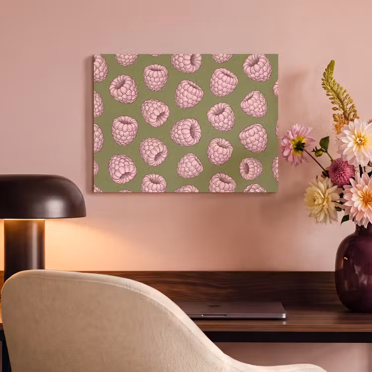Eten - Patroon - Illustratie - Roze - Groen PET vilt klein -sfeer3