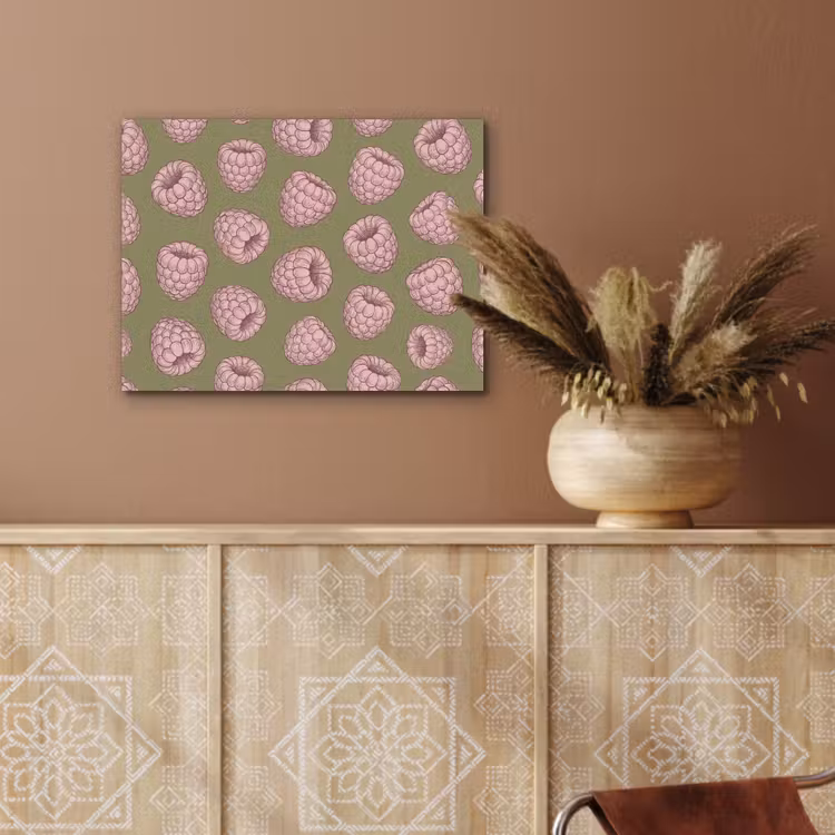 Eten - Patroon - Illustratie - Roze - Groen PET vilt klein -sfeer4