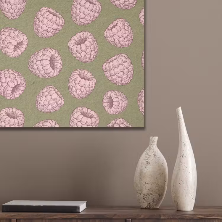 Eten - Patroon - Illustratie - Roze - Groen PET vilt klein -sfeer6_closeup