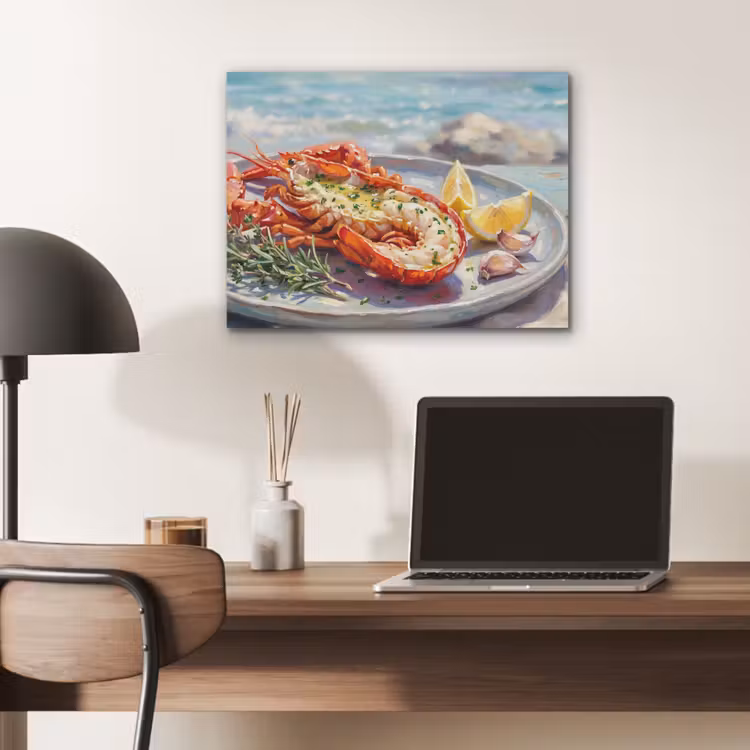 Eten - Zee - Kust - Modern - Blauw PET vilt klein -sfeer5
