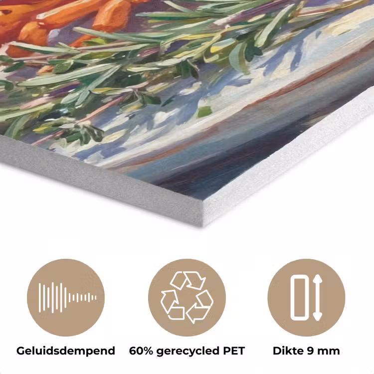 Eten - Zee - Kust - Modern - Blauw PET vilt klein -closeup_NL