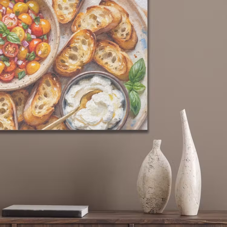 Eten - Tomaat - Brood - Kleurrijk - Keuken PET vilt klein -sfeer6_closeup
