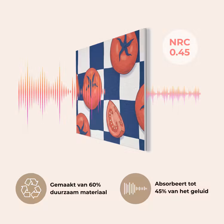 Eten - Tomaten - Keuken - Illustratie - Rood-Blauw PET vilt klein -USP_NL