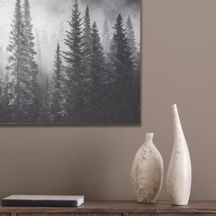 Bos - Mist - Winter - Monochroom - Natuur PET vilt klein -sfeer6_closeup