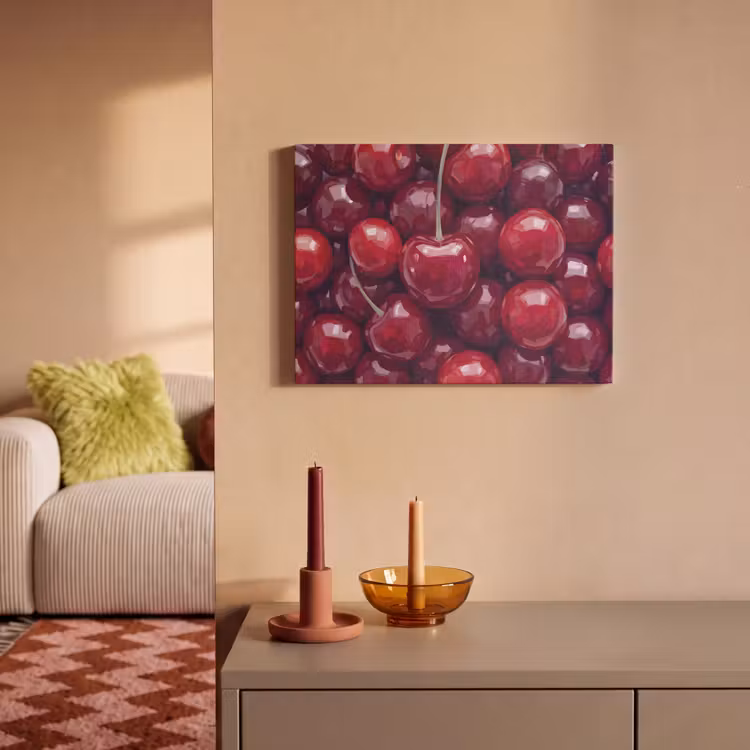 Fruit - Kersen - Eten - Modern - Rood PET vilt klein -sfeer1
