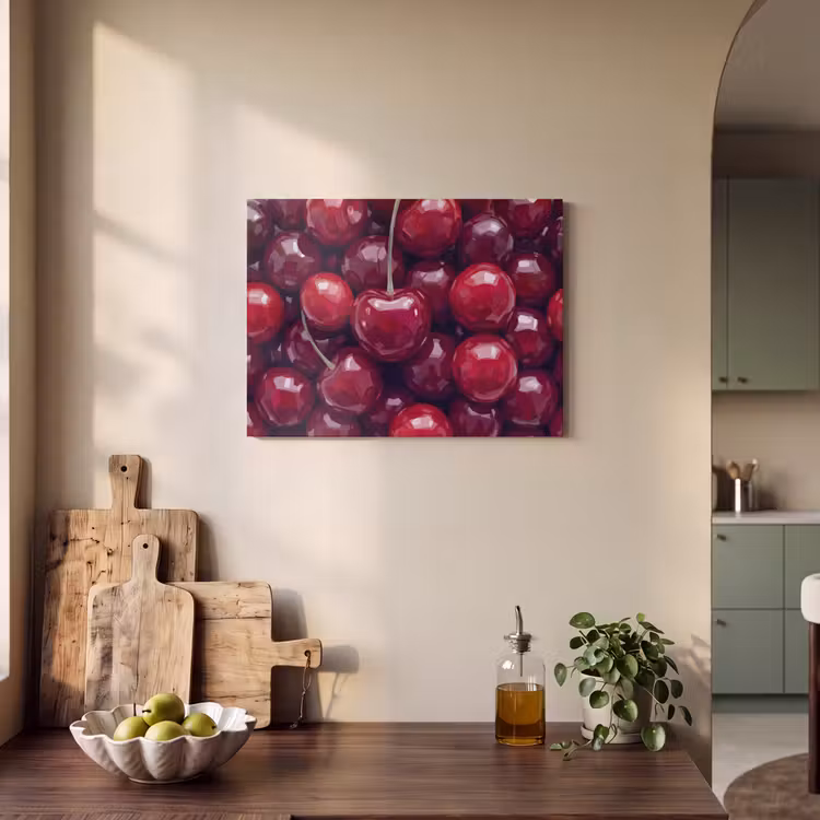 Fruit - Kersen - Eten - Modern - Rood PET vilt klein -sfeer2