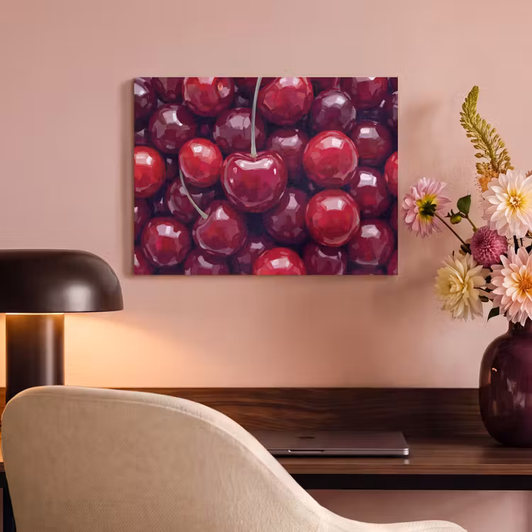 Fruit - Kersen - Eten - Modern - Rood PET vilt klein -sfeer3