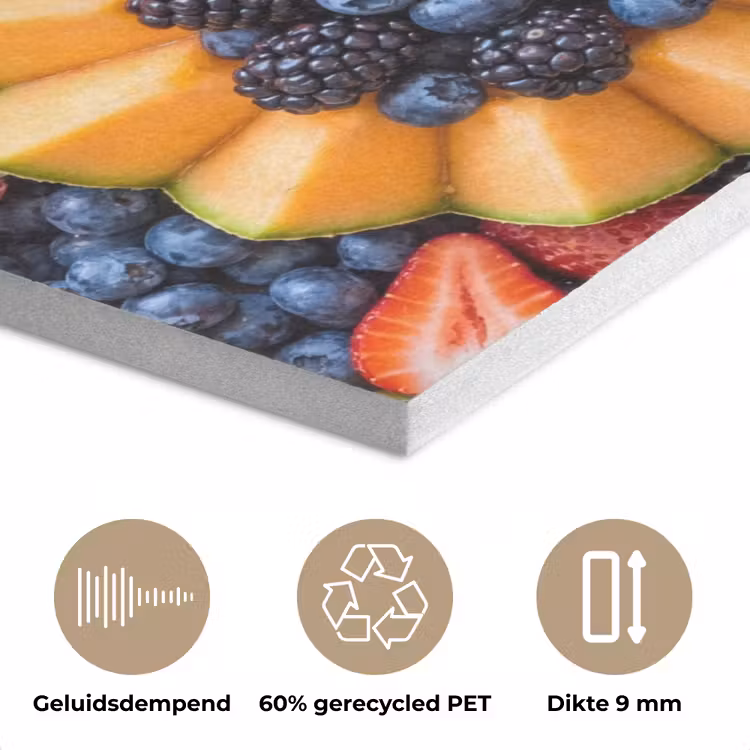 Fruit - Vers - Variatie - Eten - Kleurrijk PET vilt klein -closeup_NL