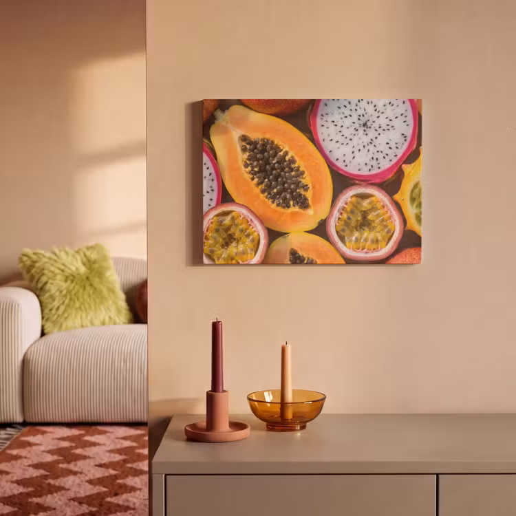 Fruit - Geopend - Tropisch - Eten - Kleurrijk PET vilt klein -sfeer1