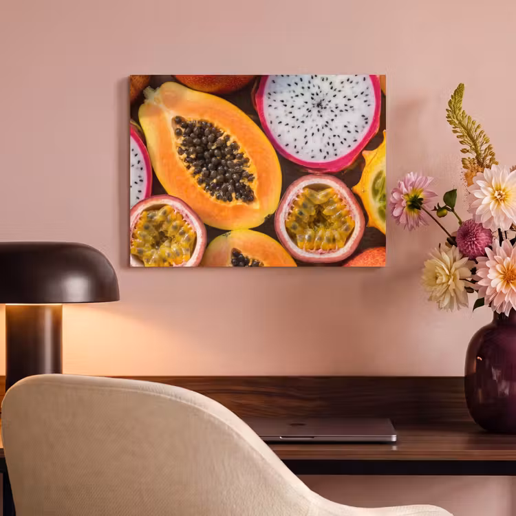 Fruit - Geopend - Tropisch - Eten - Kleurrijk PET vilt klein -sfeer3