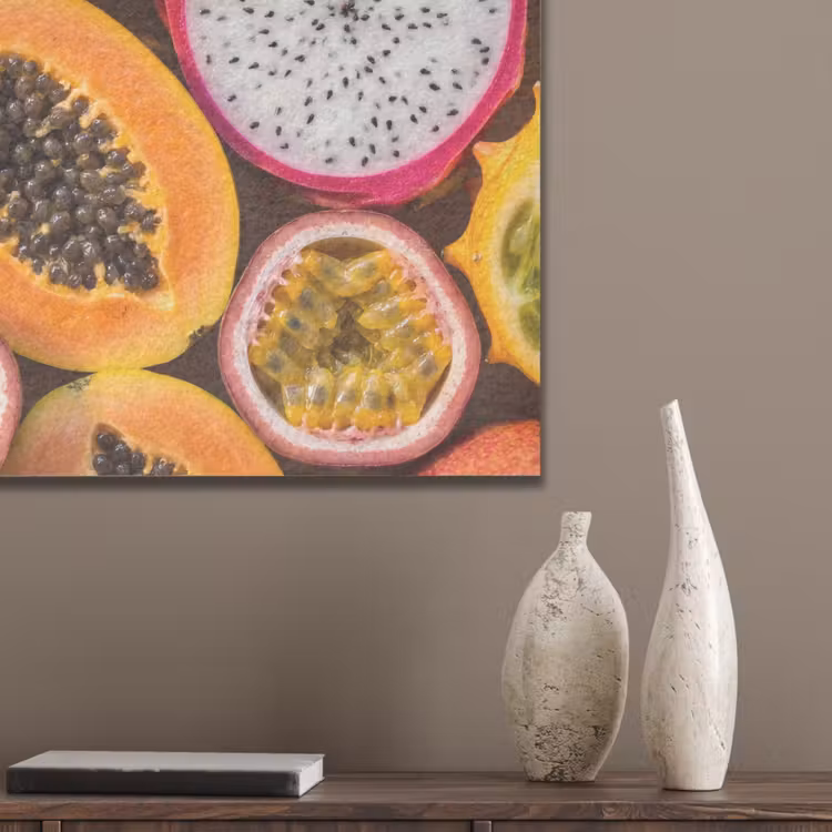 Fruit - Geopend - Tropisch - Eten - Kleurrijk PET vilt klein -sfeer6_closeup