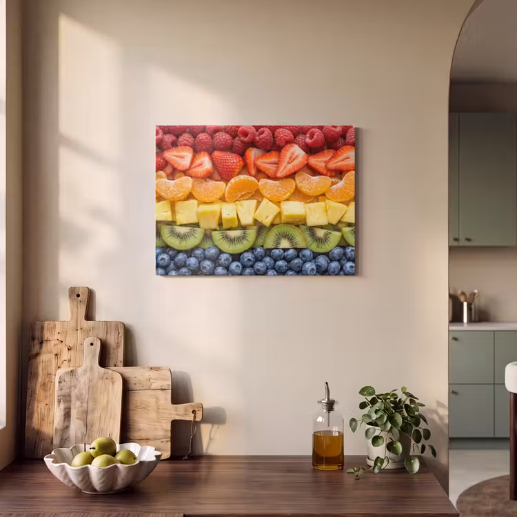 Fruit - Regenboog - Gezond - Kleurrijk PET vilt klein -sfeer2