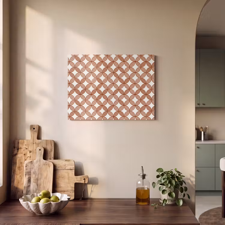Geometrisch - Cirkels - Modern - Terracotta PET vilt klein 837 -sfeer2