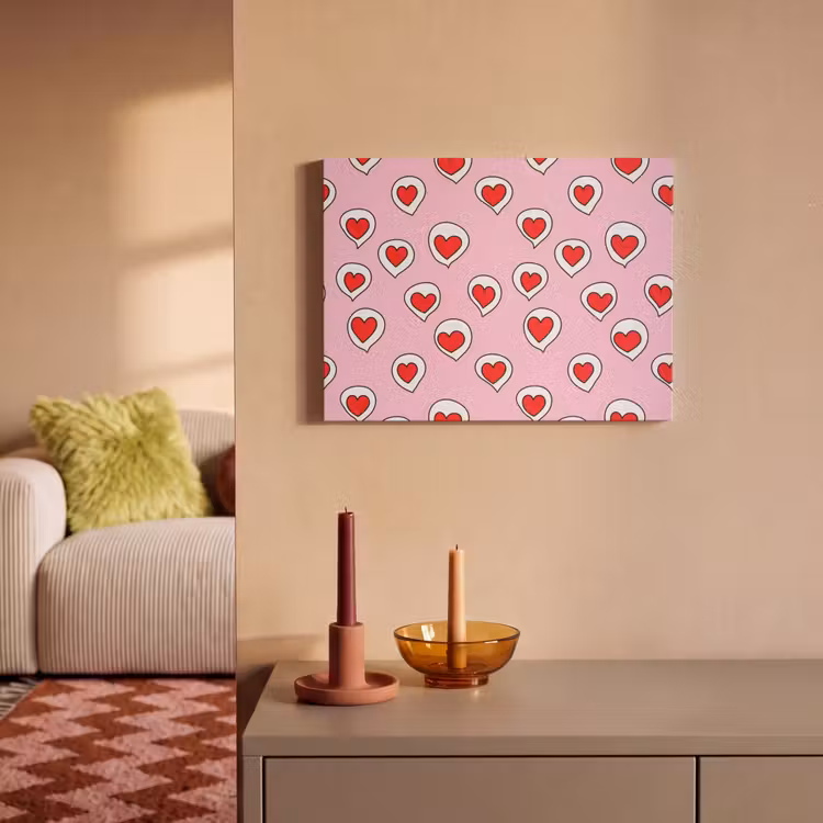 Hartjes - Patroon - Rood PET vilt klein 837 -sfeer1