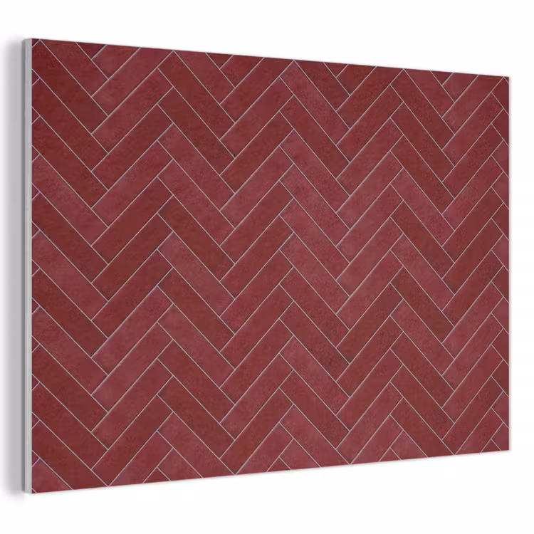 Visgraat - Wandtegel - Bordeaux - Rood PET vilt klein 837 -3d