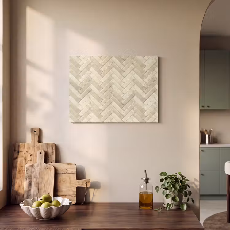 Visgraat - Wandtegel - Licht Beige PET vilt klein 837 -sfeer2