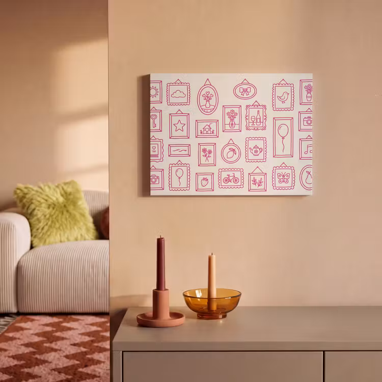 Illustratie - Collectie - Kunst - Minimalistisch - Roze PET vilt klein -sfeer1