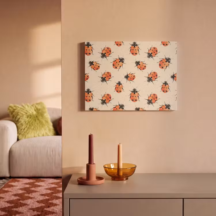 Lieveheersbeestjes - Patroon - Rood PET vilt klein 837 -sfeer1