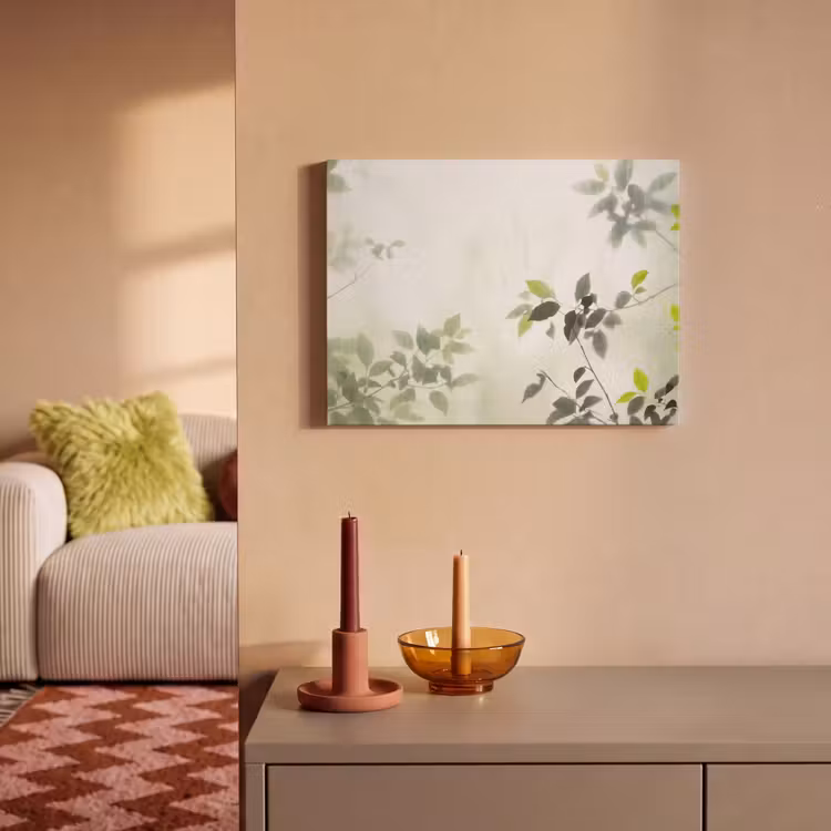 Blad - Schaduw - Natuur - Abstract - Groen PET vilt klein -sfeer1
