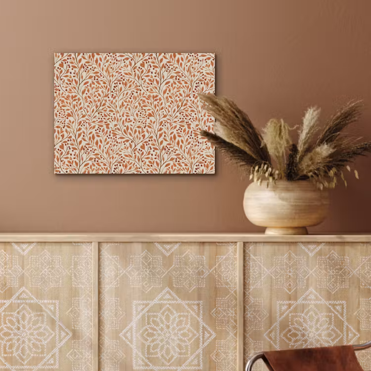 Bladeren - Botanisch - Terracotta PET vilt klein 837 -sfeer4