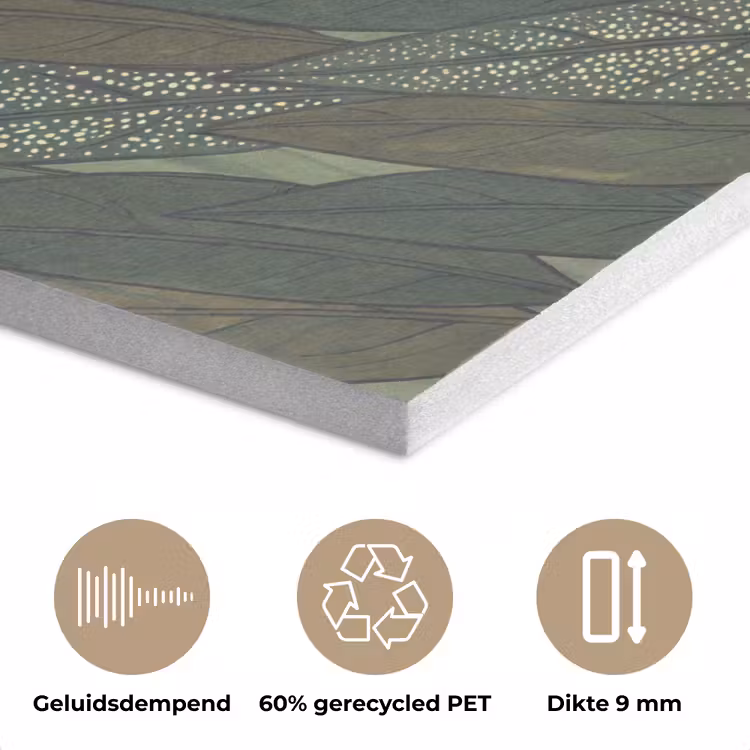 Bladeren - Patroon - Gestippeld - Natuur - Groen PET vilt klein -closeup_NL