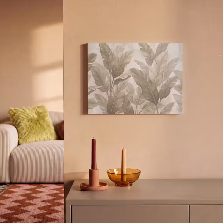 Bladeren - Tropisch - Natuur - Abstract - Beige PET vilt klein -sfeer1