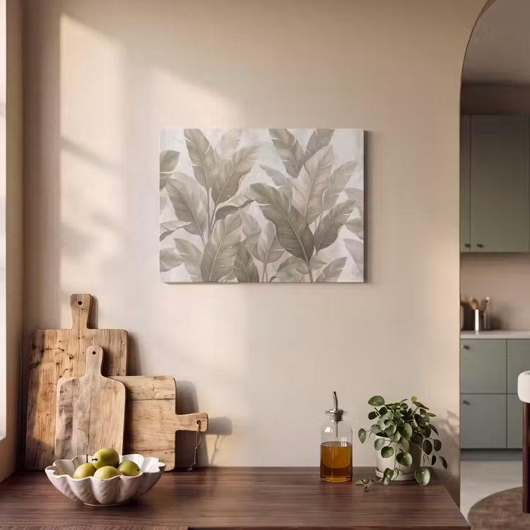 Bladeren - Tropisch - Natuur - Abstract - Beige PET vilt klein -sfeer2