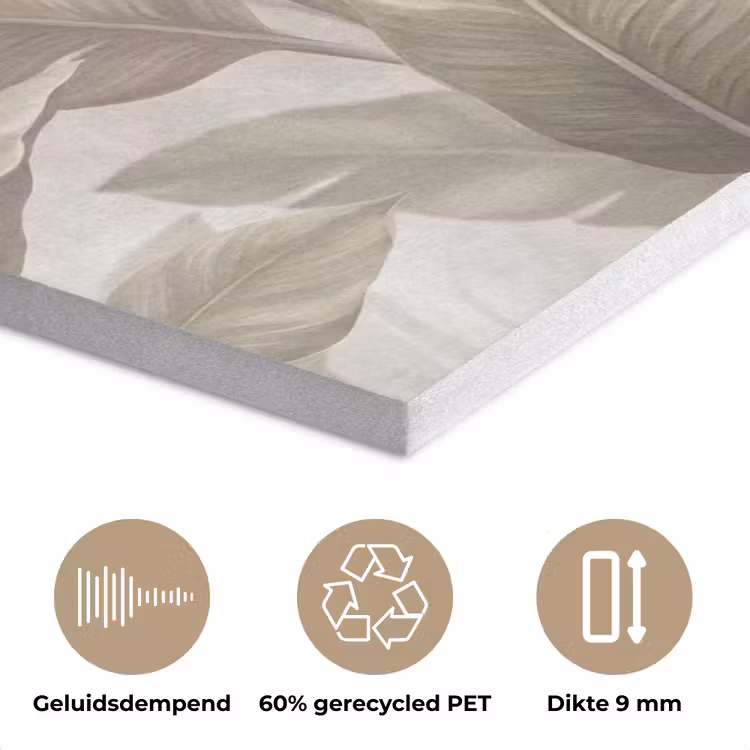 Bladeren - Tropisch - Natuur - Abstract - Beige PET vilt klein -closeup_NL