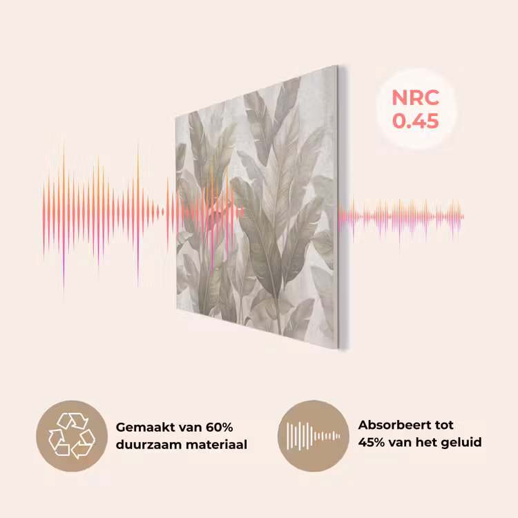 Bladeren - Tropisch - Natuur - Abstract - Beige PET vilt klein -USP_NL
