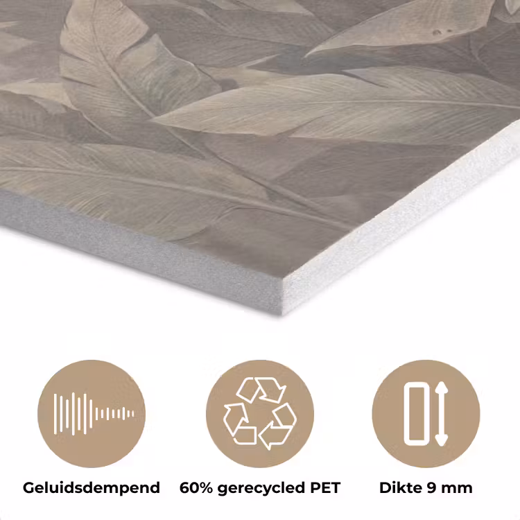 Bladeren - Tropisch - Natuur - Modern - Beige PET vilt klein -closeup_NL