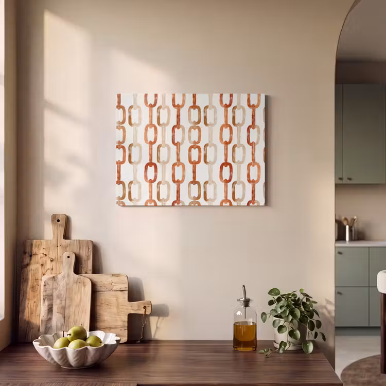 Schakels - Patroon - Aquarel - Terracotta PET vilt klein 837 -sfeer2