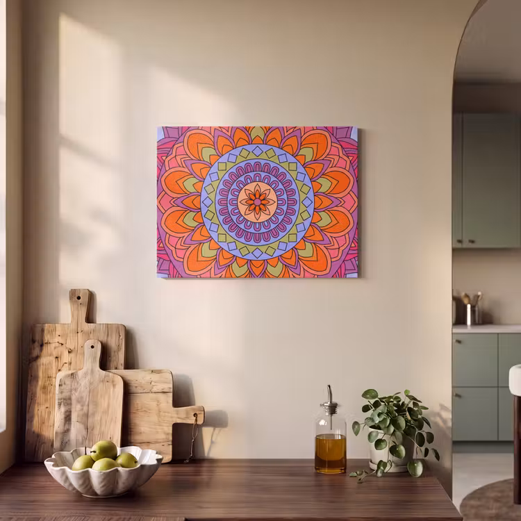 Mandala - Cirkel - Abstract - Kleurrijk - Patroon PET vilt klein -sfeer2