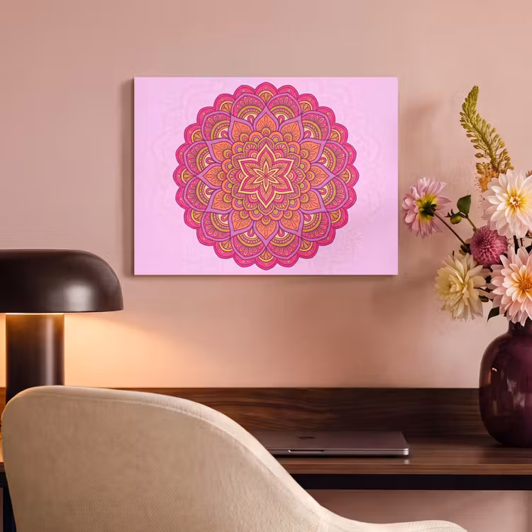 Mandala - Cirkel - Spiritueel - Oosters - Roze PET vilt klein -sfeer3
