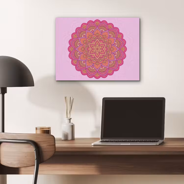 Mandala - Cirkel - Spiritueel - Oosters - Roze PET vilt klein -sfeer5