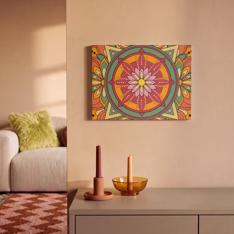 Mandala - Bloemen - Abstract - Kleurrijk PET vilt klein -sfeer1