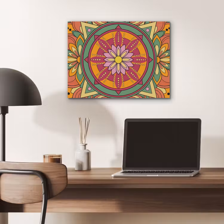 Mandala - Bloemen - Abstract - Kleurrijk PET vilt klein -sfeer5