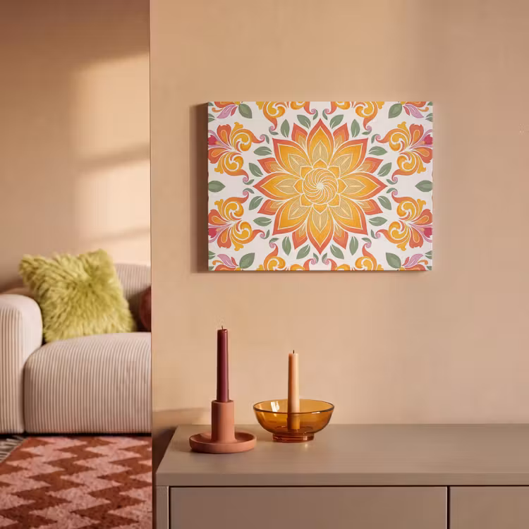 Mandala - Bloemen - Decoratie - Kleurrijk - Abstract PET vilt klein -sfeer1