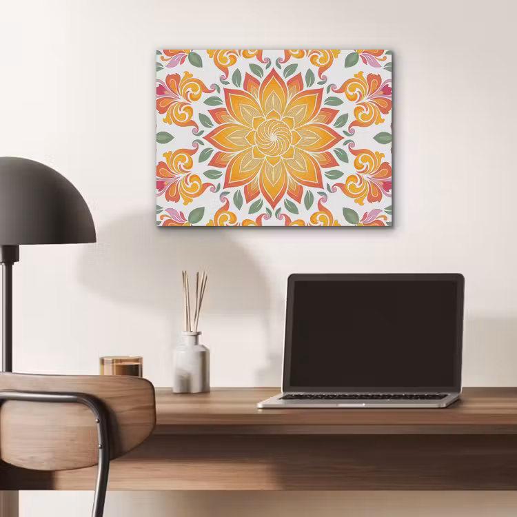 Mandala - Bloemen - Decoratie - Kleurrijk - Abstract PET vilt klein -sfeer5