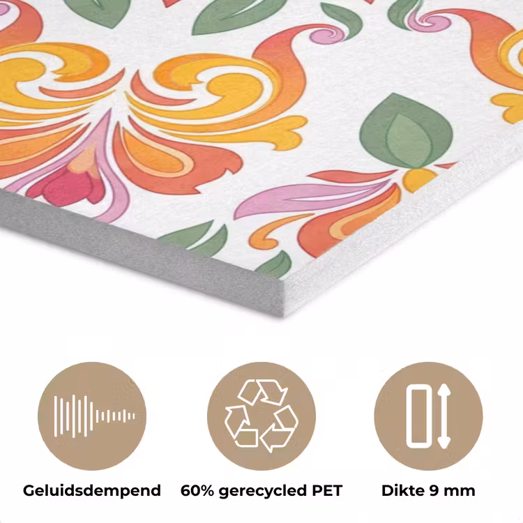 Mandala - Bloemen - Decoratie - Kleurrijk - Abstract PET vilt klein -closeup_NL