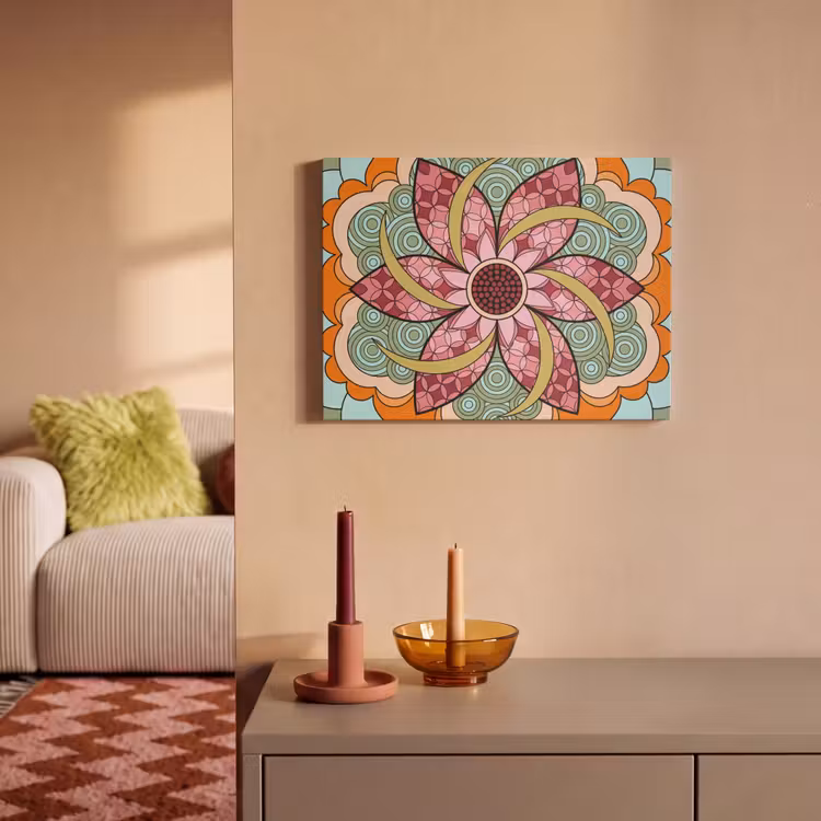 Mandala - Geometrisch - Kunst - Decoratief - Kleurrijk PET vilt klein -sfeer1