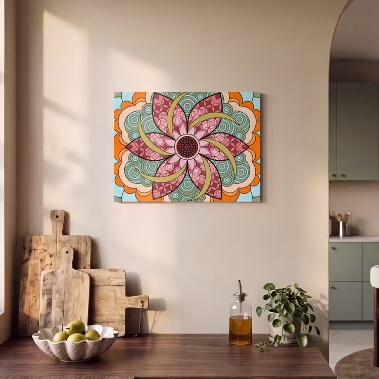 Mandala - Geometrisch - Kunst - Decoratief - Kleurrijk PET vilt klein -sfeer2