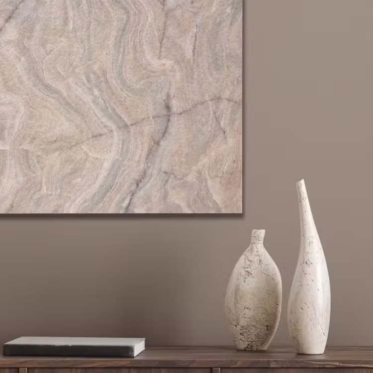 Marmer - Patroon - Abstract - Beige - Groen PET vilt klein -sfeer6_closeup