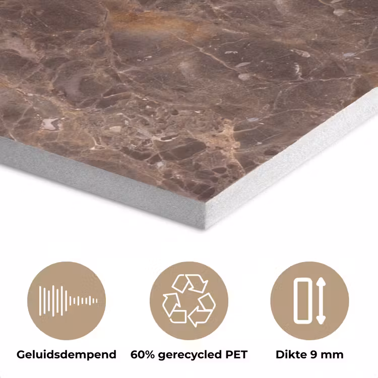 Marmer - Patroon - Natuur - Bruin - Goud PET vilt klein -closeup_NL