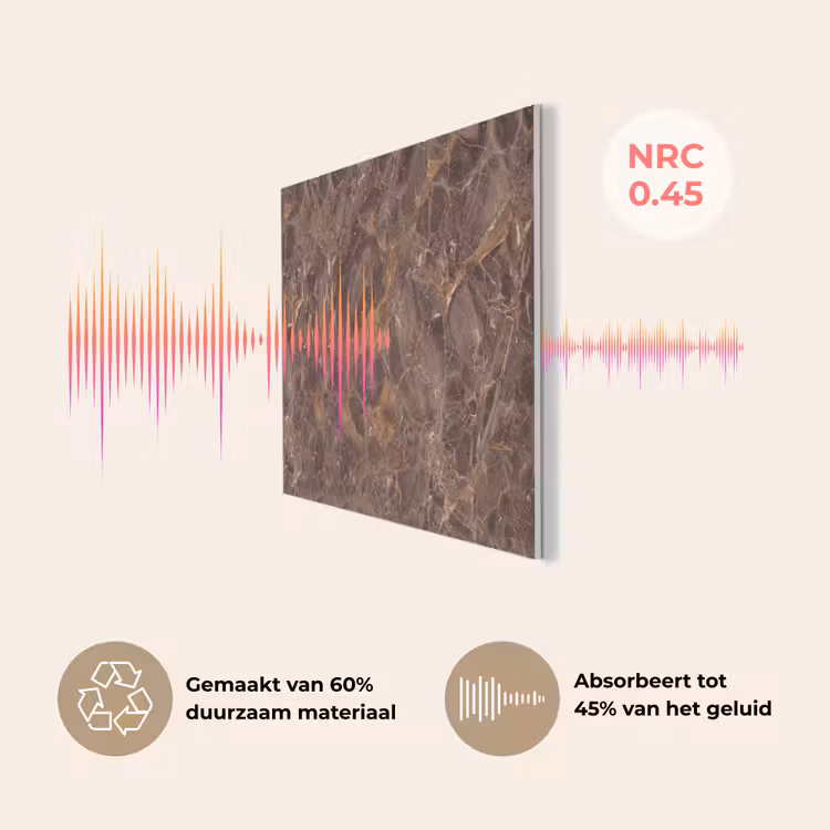 Marmer - Patroon - Natuur - Bruin - Goud PET vilt klein -USP_NL