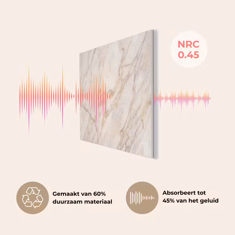 Marmer - Ader - Abstract - Wit - Goud PET vilt klein -USP_NL