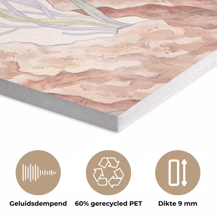Zeeleven - Koraal - Onderwater - Illustratie - Kleurrijk PET vilt klein -closeup_NL