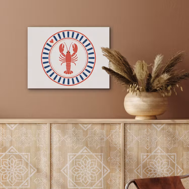 Zeeleven - Kreeft - Embleem - Grafisch - Rood PET vilt klein -sfeer4