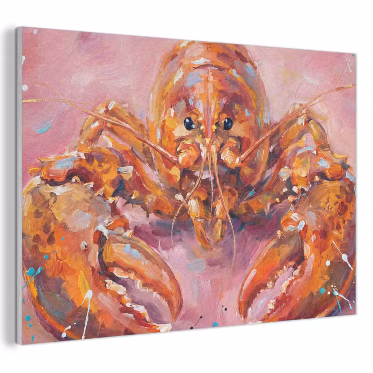 Zeeleven - Kreeft - Spatters - Abstract - Roze PET vilt klein -3d