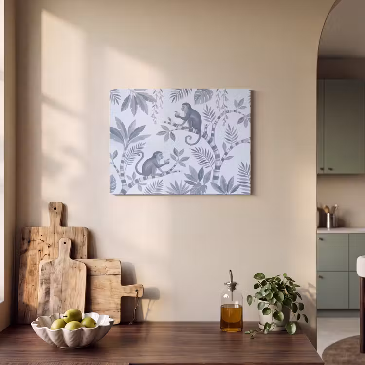 Aap - Boom - Bladeren - Jungle - Illustratie PET vilt klein -sfeer2