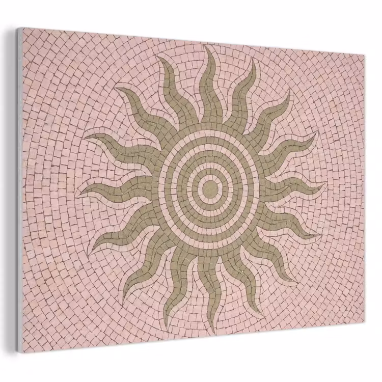 Mozaïek - Zon - Patroon - Klassiek - Roze PET vilt klein -3d